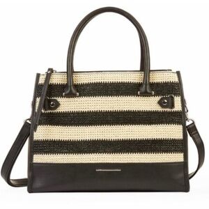 NWT BLACK & WHITE RAFIA BAG INSPIRED BY $700 MARC JACOBS LOOK FOR LESS